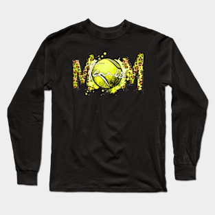 Mothers Day Tennis Mom Leopard Game Day Vibes Mom Long Sleeve T-Shirt